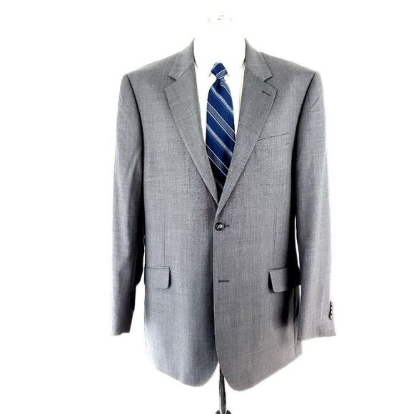 Paul Fredrick Super 120s Wool 2 Button Blazer 42L Or Slim Fit 44L Gray - Picture 3 of 10
